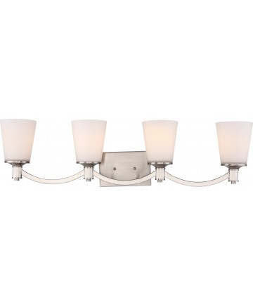 Nuvo Lighting 60/5874 Laguna 4 Light Vanity Brushed Nickel with White