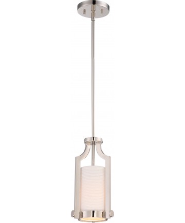 Nuvo Lighting 60/5884 Meadow 1 Light Mini Pendant with White Fabric