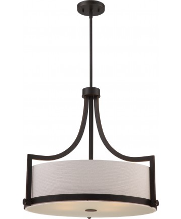 Nuvo Lighting 60/5886 Meadow 4 Light Pendant with White Fabric Shade