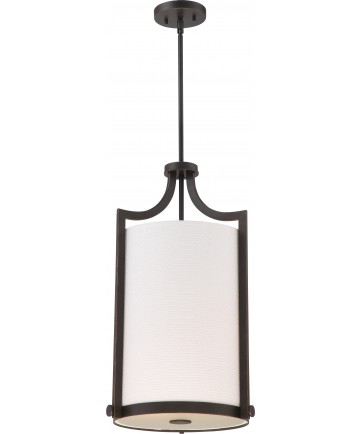 Nuvo Lighting 60/5887 Meadow 3 Light Foyer with White Fabric Shade