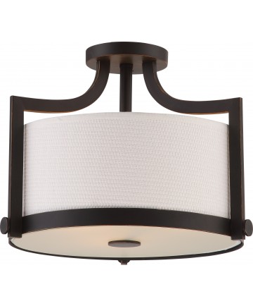 Nuvo Lighting 60/5888 Meadow 3 Light Semi Flush Fixture with White