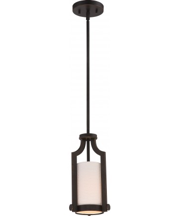 Nuvo Lighting 60/5889 Meadow 1 Light Mini Pendant with White Fabric