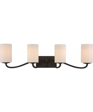 Nuvo Lighting 60/5971 Willow 4 Light Vanity Forest Bronze with White
