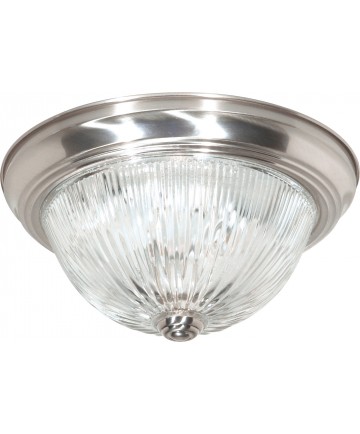 Nuvo Lighting 60/6023 2 Light 11" Flush Mount Clear Ribbed Glass