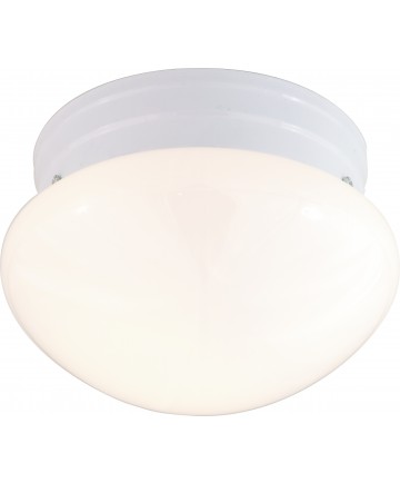 Nuvo Lighting 60/6026 1 Light 8" Flush Mount Small White Mushroom