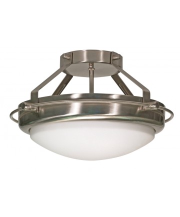 Nuvo Lighting 60/609 Polaris 2 Light 14 inch Semi-Flush with Satin Frosted Glass Shades