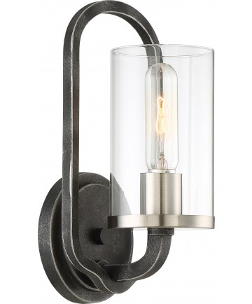 Nuvo Lighting 60/6121 1 Light Sherwood Wall Sconce Iron Black with