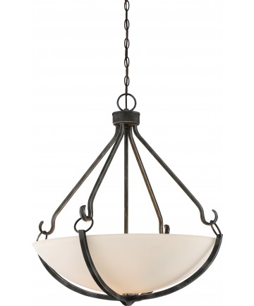 Nuvo Lighting 60/6125 4 Light Sherwood Pendant Iron Black with Brushed