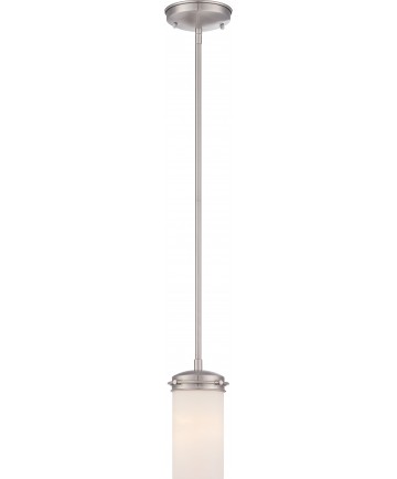 Nuvo Lighting 60/615 Polaris 1 Light Mini Pendant- with White Opal