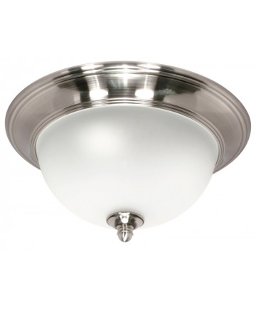 Nuvo Lighting 60/618 Palladium 2 Light 14 inch Flush Mount with Satin Frosted Glass Shades