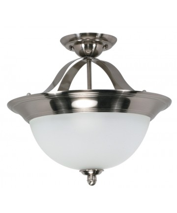 Nuvo Lighting 60/620 Palladium 3 Light 16 inch Semi-Flush with Satin Frosted Glass Shades
