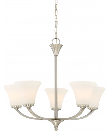 Nuvo Lighting 60/6205 Fawn 5 Light Chandelier Fixture Brushed Nickel