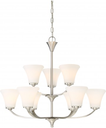 Nuvo Lighting 60/6209 Fawn 9 Light Chandelier Fixture Brushed Nickel