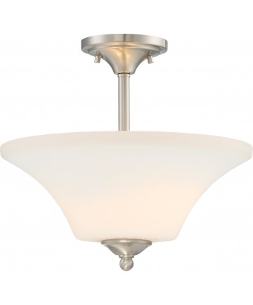 Nuvo Lighting 60/6212 Fawn 2 Light Semi Flush Fixture Brushed Nickel