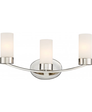 Nuvo Lighting 60/6223 Denver 3 Light Vanity Fixture Polished Nickel
