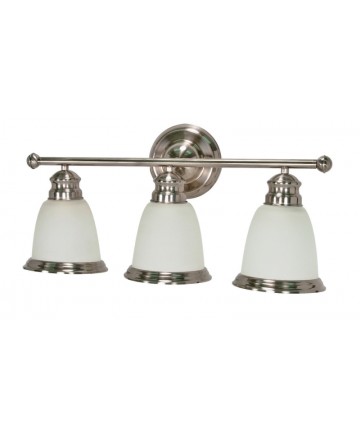 Nuvo Lighting 60/624 Palladium 3 Light 22 inch Vanity with Satin Frosted Glass Shades