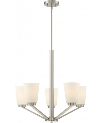 Nuvo Lighting 60/6246 Nome 5 Light Chandelier Fixture Brushed Nickel