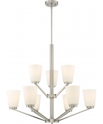 Nuvo Lighting 60/6249 Nome 9 Light Chandelier Fixture Brushed Nickel