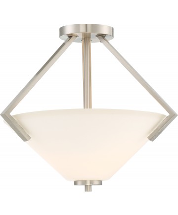 Nuvo Lighting 60/6251 Nome 2 Light Semi Flush Fixture Brushed Nickel