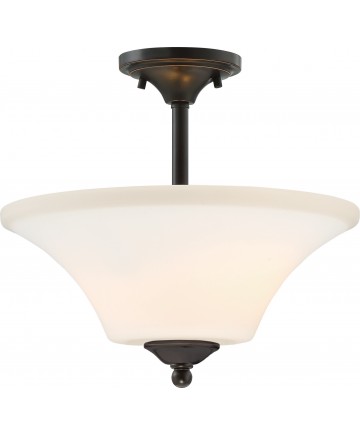 Nuvo Lighting 60/6312 Fawn 2 Light Semi Flush Fixture Mahogany Bronze