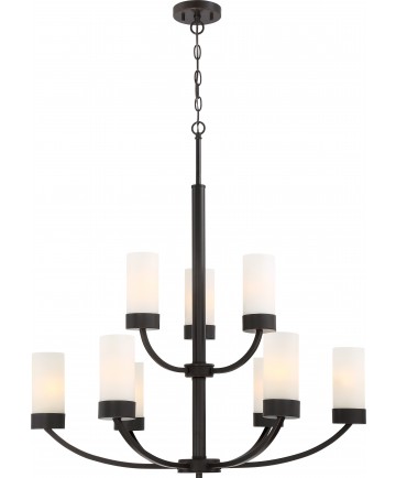 Nuvo Lighting 60/6329 Denver 9 Light Chandelier Fixture Mahogany