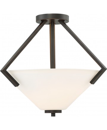 Nuvo Lighting 60/6351 Nome 2 Light Semi Flush Fixture Mahogany Bronze