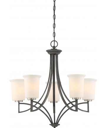 Nuvo 60/6375 Chester 5 Light Chandelier Fixture Iron Black