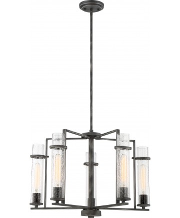 Nuvo Lighting 60/6385 Donzi 5 Light Chandelier Fixture Iron Black