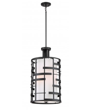 Nuvo Lighting 60/6433 Lansing 4 Light Pendant With White Fabric Shade