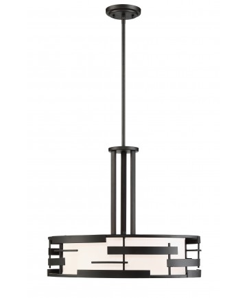 Nuvo Lighting 60/6435 Lansing 3 Light Pendant With White Fabric Shade