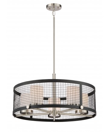 Nuvo Lighting 60/6454 Pratt 5 Light Pendant With White Glass