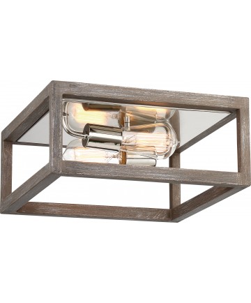 Nuvo Lighting 60/6482 Bliss 2 Light Flush Mount Driftwood Finish with