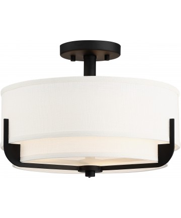 Nuvo Lighting 60/6545 Frankie 3 Light Semi-Flush Aged Bronze Finish