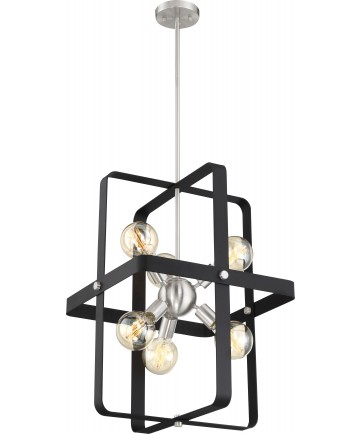 Nuvo Lighting 60/6623 Prana 6 Light Foyer Pendant Fixture Matte Black