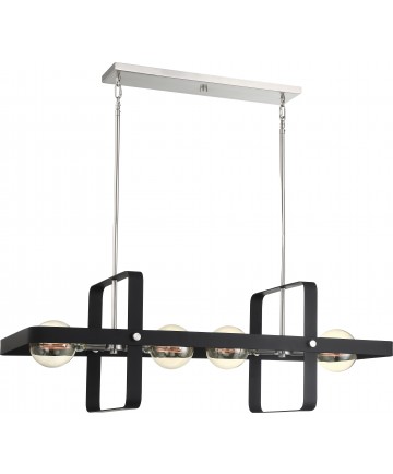 Nuvo Lighting 60/6625 Prana 4 Light Island Pendant Fixture Matte Black