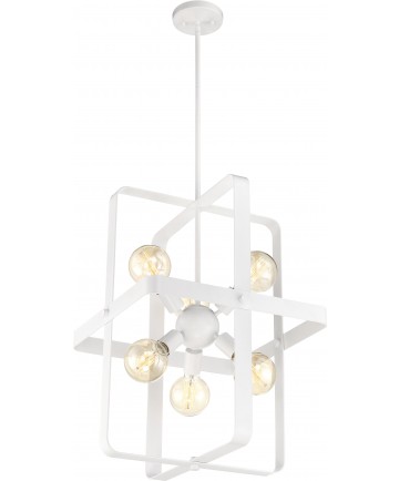 Nuvo Lighting 60/6723 Prana 6 Light Foyer Pendant Fixture White Finish