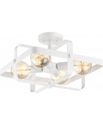 Nuvo Lighting 60/6724 Prana 4 Light Flush Mount Fixture White Finish