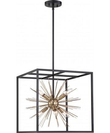 Nuvo Lighting 60/6730 Spirefly 6 Light Pendant Fixture Matte Black and