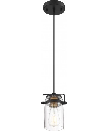 Nuvo Lighting 60/6733 Antebellum 1 Light Mini Pendant Fixture Black