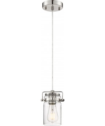 Nuvo Lighting 60/6734 Antebellum 1 Light Mini Pendant Fixture Polished