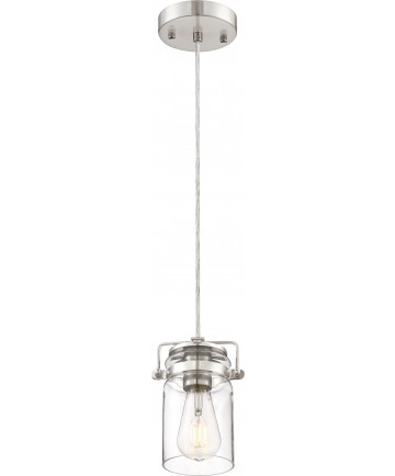 Nuvo Lighting 60/6736 Antebellum 1 Light Mini Pendant Fixture Brushed