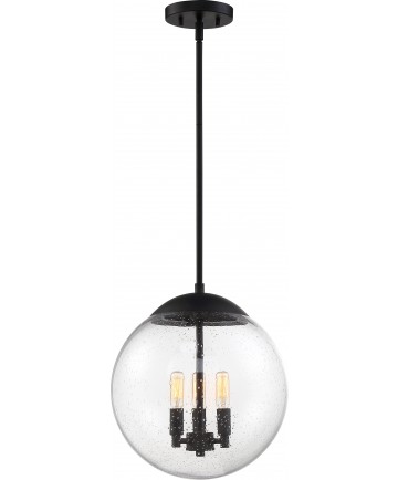 Nuvo Lighting 60/6742 Ariel 3 Light Pendant Fixture Matte Black Finish