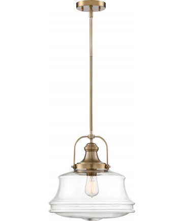 Nuvo Lighting 60/6757 Basel 1 Light Pendant Fixture Burnished Brass