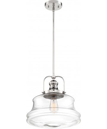 Nuvo Lighting 60/6758 Basel 1 Light Pendant Fixture Polished Nickel