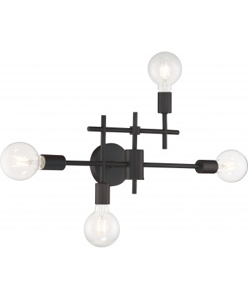 Nuvo Lighting 60/6861 Delphi 4 Light Vanity Black Finish