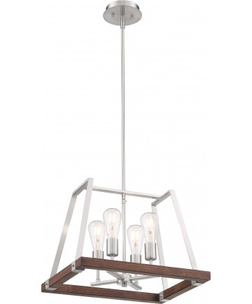 Nuvo Lighting 60/6883 Outrigger 4 Light Pendant Fixture Brushed Nickel