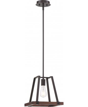 Nuvo Lighting 60/6892 Outrigger 1 Light Mini Pendant Fixture Mahogany