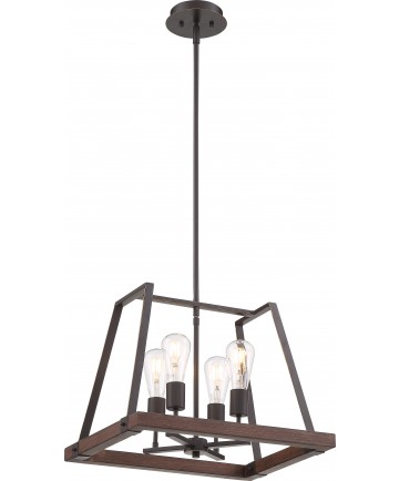 Nuvo Lighting 60/6893 Outrigger 4 Light Pendant Fixture Mahogany