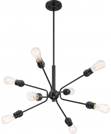 Nuvo Lighting 60/6915 Faraday 8 Light Pendant Fixture Black Finish