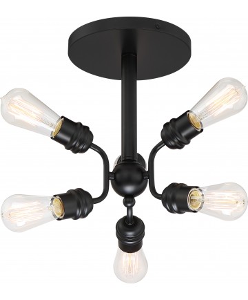 Nuvo Lighting 60/6916 Faraday 6 Light Semi-Flush Fixture Black Finish